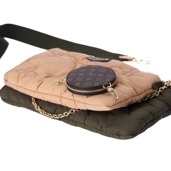Louis Vuitton Maxi Multi Pochette Accessoires LV Pillow Shoulder Bag Khaki Beige - Picture 6 of 9